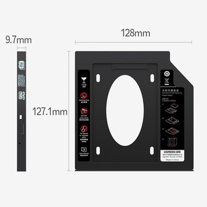 UGREEN 70657 SATA to USB 3.0 Hard Drive Caddy for 2.5" External Hard Drive Compatible with Laptop Hard Drive CD/DVD-ROM Caddy Tray