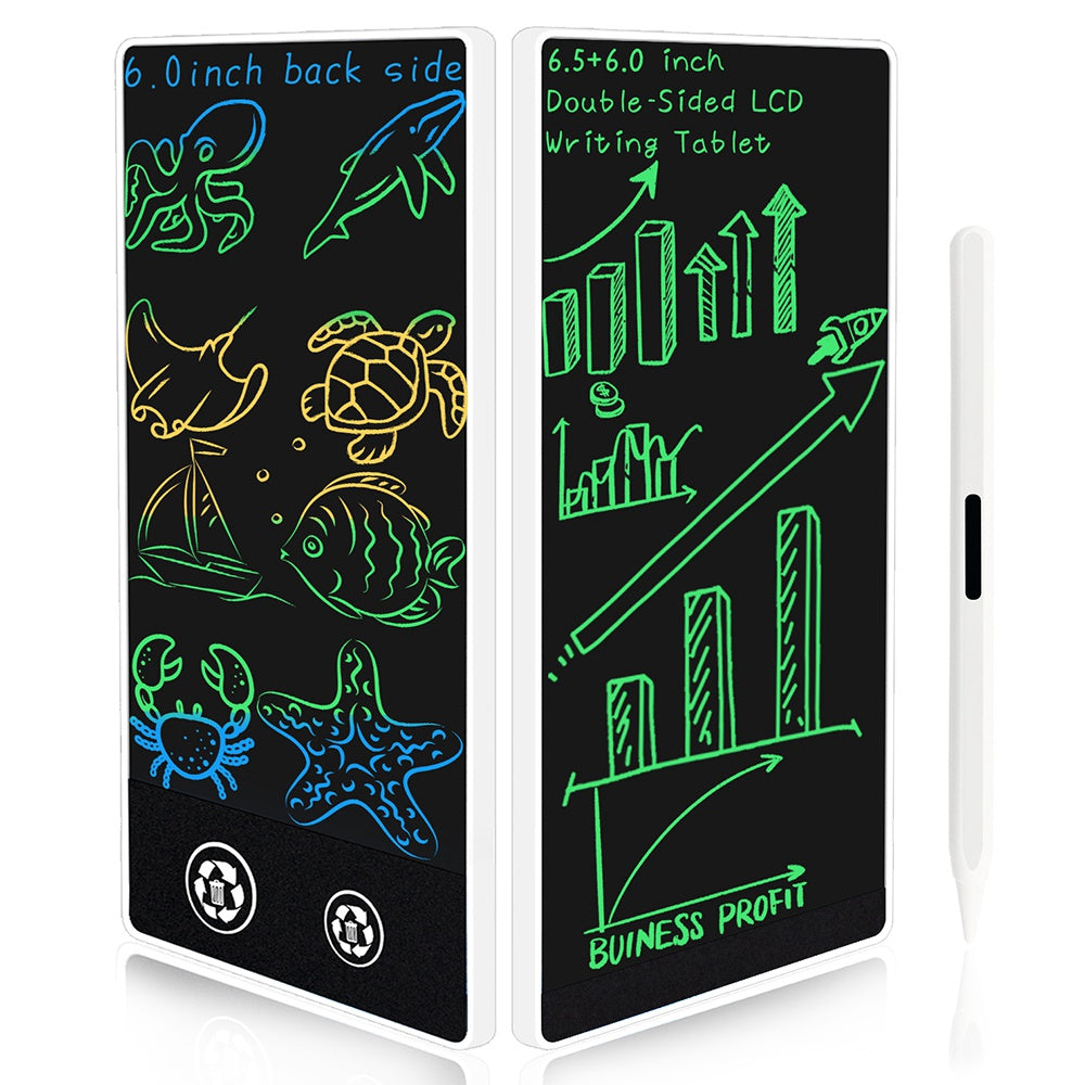 065H 6.5inch Double Sided Screen LCD Writing Tablet Full Screen Drawing Board for Kids