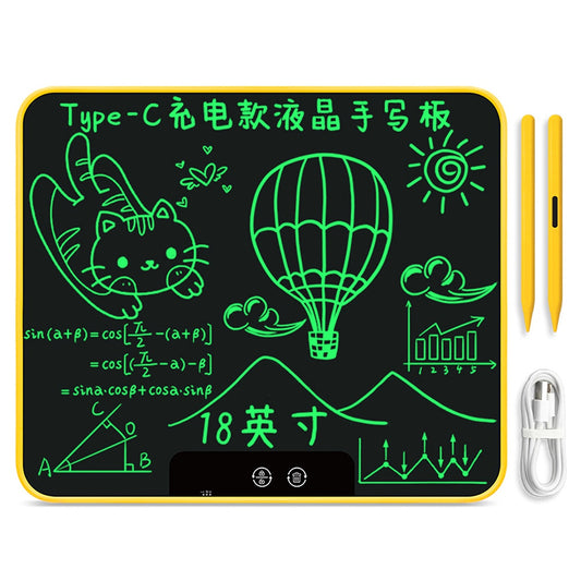 180X 18inch Rechargeable LCD Writing Tablet Digital Graphic Drawing Board Ultra-thin Memo Board, Monochrome Handwriting