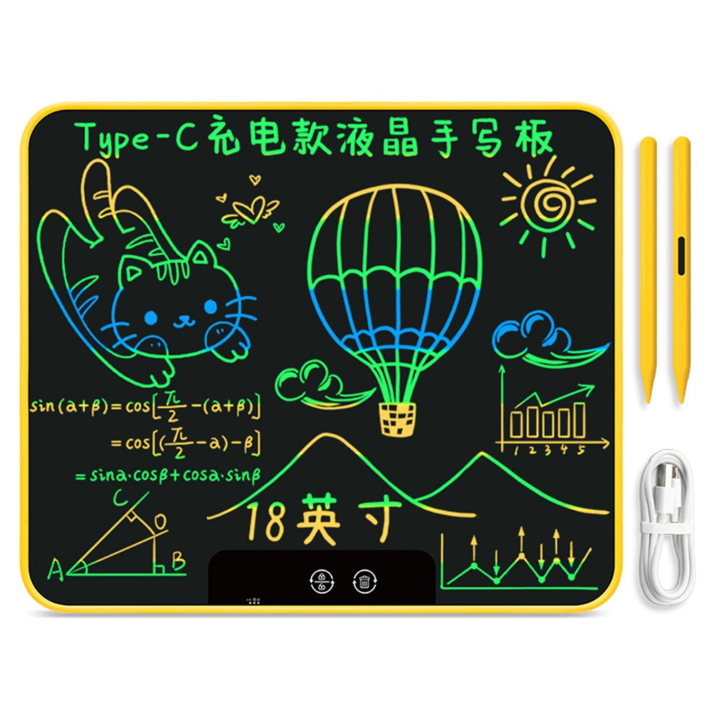 180X 18inch Kids Ultra-thin Digital Graphic Drawing Board Rechargeable LCD Writing Tablet Memo Board, Colorful Handwriting