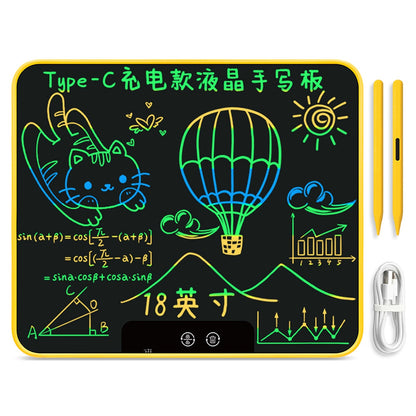 180X 18inch Kids Ultra-thin Digital Graphic Drawing Board Rechargeable LCD Writing Tablet Memo Board, Colorful Handwriting