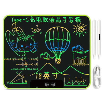 180X 18inch Kids Ultra-thin Digital Graphic Drawing Board Rechargeable LCD Writing Tablet Memo Board, Colorful Handwriting