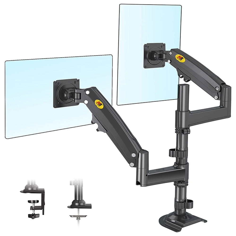 NORTH BAYOU H180 22-32 inch Dual Screen Computer Monitor Adjustable Holder Desktop Support Arm Bracket