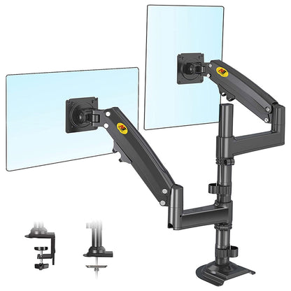 NORTH BAYOU H180 22-32 inch Dual Screen Computer Monitor Adjustable Holder Desktop Support Arm Bracket