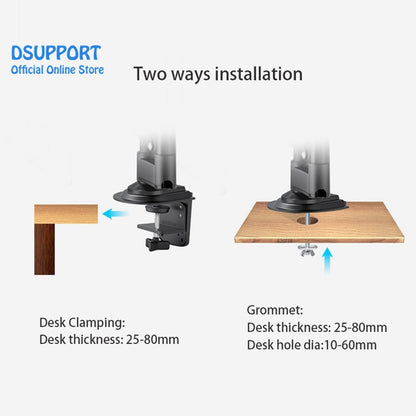 NORTH BAYOU H180 22-32 inch Dual Screen Computer Monitor Adjustable Holder Desktop Support Arm Bracket