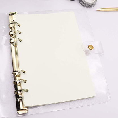 A5 Binder Cover Fashionable Glitter Powder PVC Surface Gold 6 Ring Binders Loose Leaf Notebook Shell