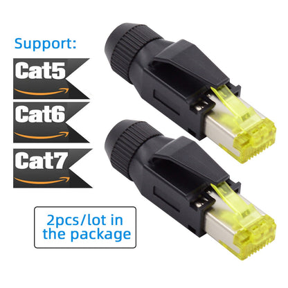 UT-005 2Pcs STP UTP Shielded RJ45 Plug Cat6 RJ45 8P8C Assembly Plug for Industrial Network Ethernet Patch Cord