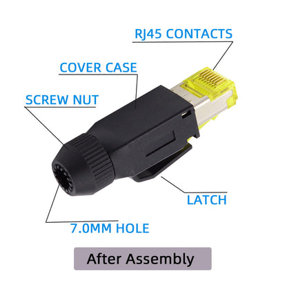 UT-005 2Pcs STP UTP Shielded RJ45 Plug Cat6 RJ45 8P8C Assembly Plug for Industrial Network Ethernet Patch Cord