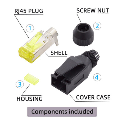 UT-005 2Pcs STP UTP Shielded RJ45 Plug Cat6 RJ45 8P8C Assembly Plug for Industrial Network Ethernet Patch Cord