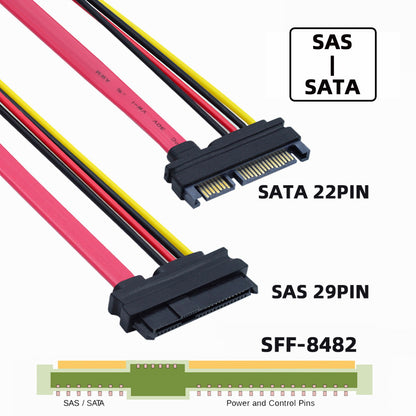 SF-008 SFF-8482 SAS 29Pin to SATA 22Pin Hard Disk Drive Raid Extension Adapter with 10cm Cable