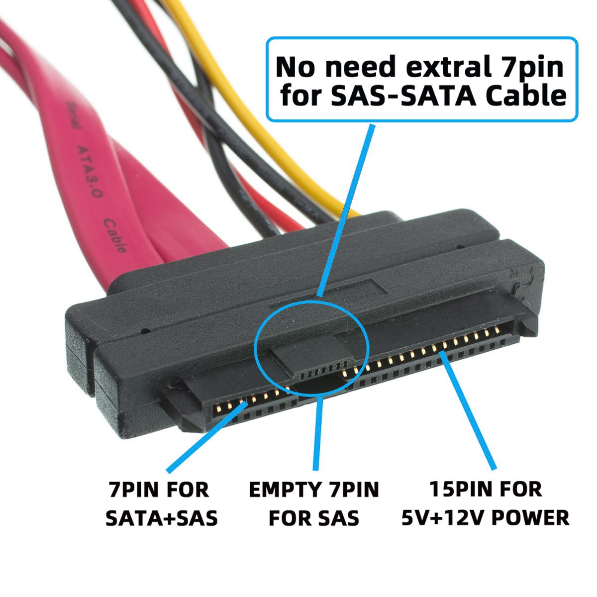 SF-008 SFF-8482 SAS 29Pin to SATA 22Pin Hard Disk Drive Raid Extension Adapter with 10cm Cable