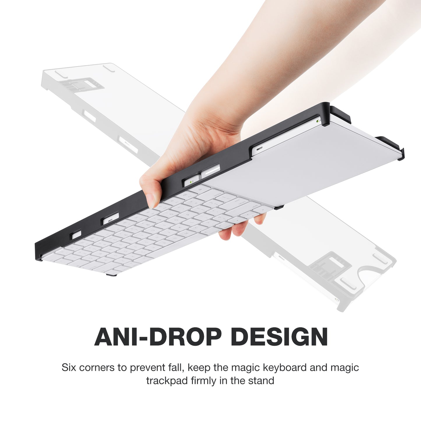 BESTAND For Apple Magic Trackpad 2 / 3  /  Magic Keyboard 2 / 3 Adjustable Bracket Desktop Holder Stand