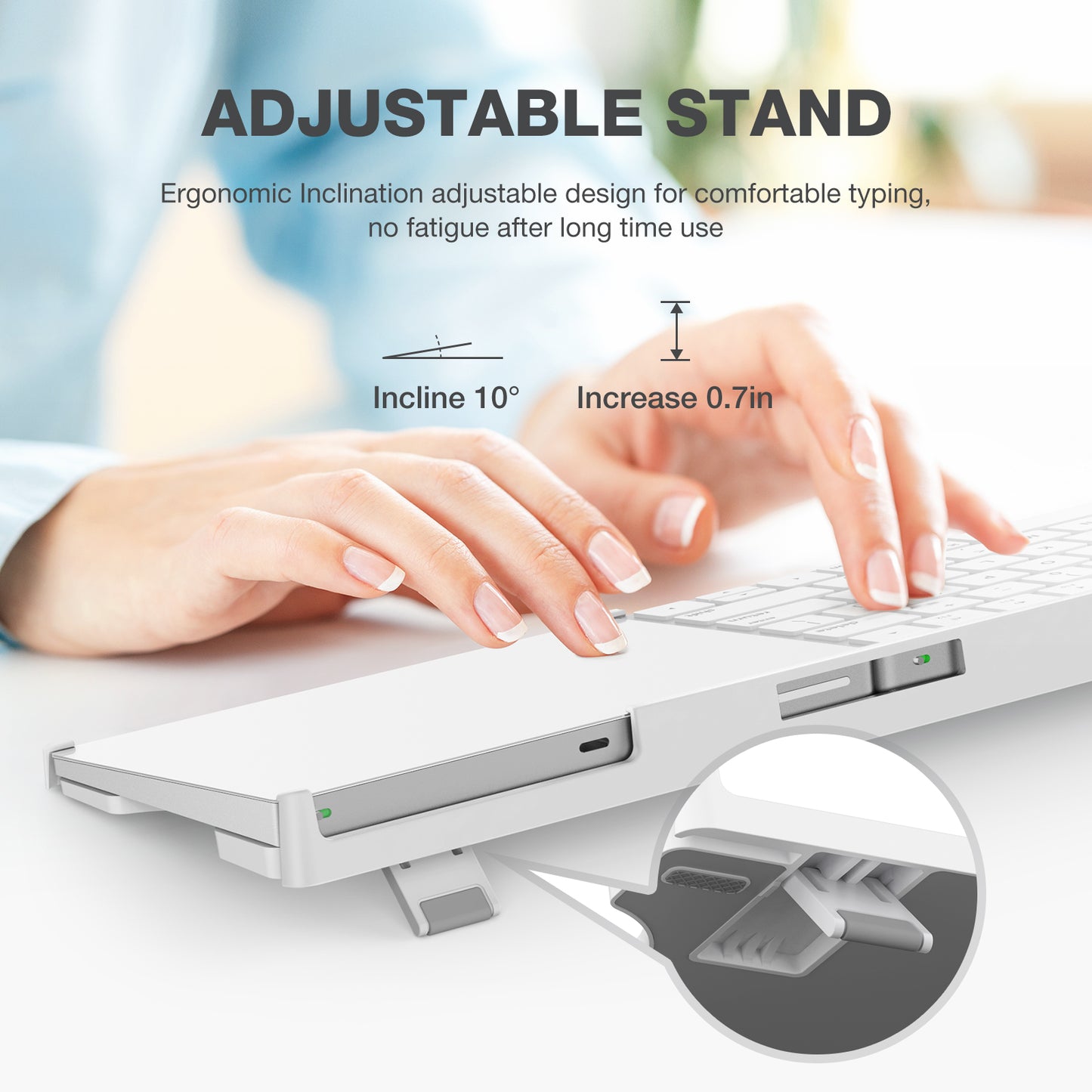 BESTAND For Apple Magic Trackpad 2 / 3  /  Magic Keyboard 2 / 3 Adjustable Bracket Desktop Holder Stand