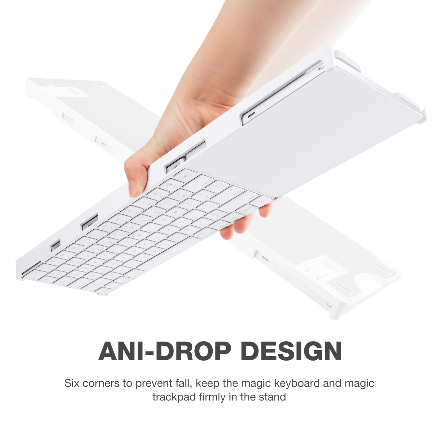 BESTAND For Apple Magic Trackpad 2 / 3  /  Magic Keyboard 2 / 3 Adjustable Bracket Desktop Holder Stand