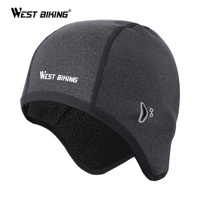 WEST BIKING Winter Fleece Cycling Caps Outdoor Sports Hat Windproof Thermal Headwear [Men]