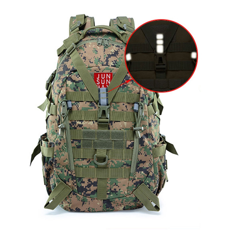 JSM J012 25L Large Capacity Camouflage Backpack Night Reflective Outdoor Sports Molle Military Shoulder Bag