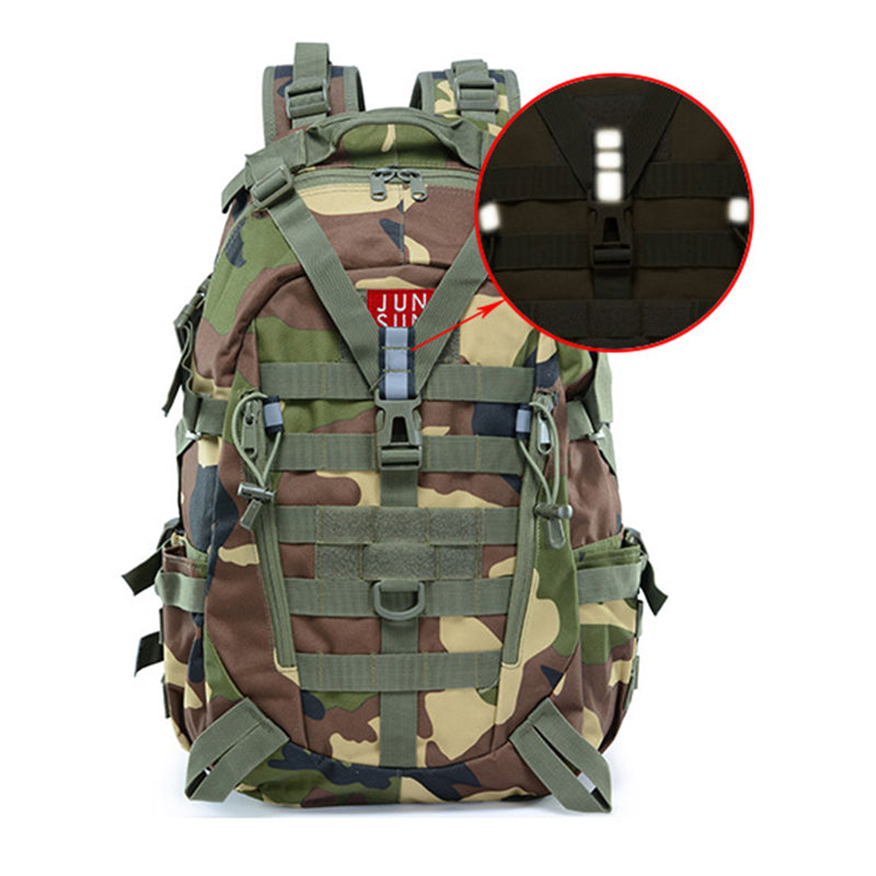 JSM J012 25L Large Capacity Camouflage Backpack Night Reflective Outdoor Sports Molle Military Shoulder Bag