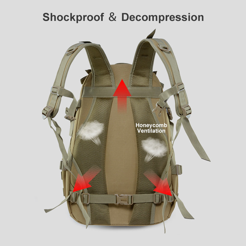 JSM J012 25L Large Capacity Camouflage Backpack Night Reflective Outdoor Sports Molle Military Shoulder Bag