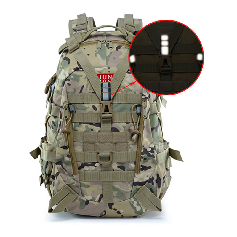 JSM J012 25L Large Capacity Camouflage Backpack Night Reflective Outdoor Sports Molle Military Shoulder Bag