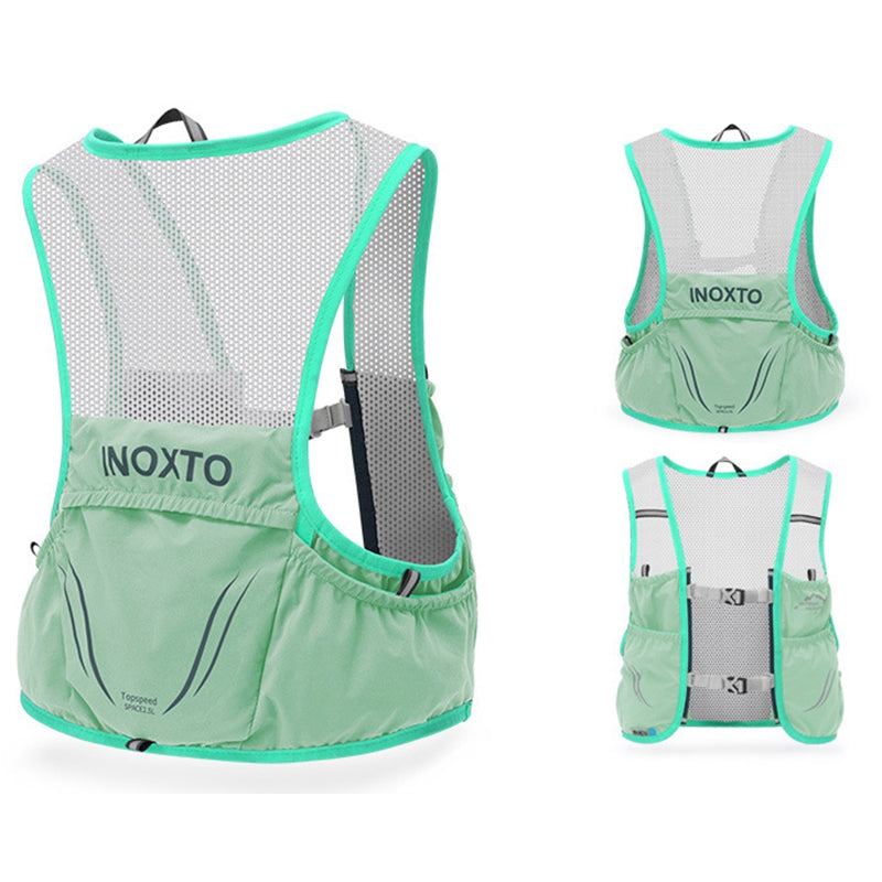 OUTDOOR INOXTO 5L Running Vest Backpack Lightweight Phone Holder Pockets Hiking Cycling Backpack Water Bottle Carrying Bag (Size: L)