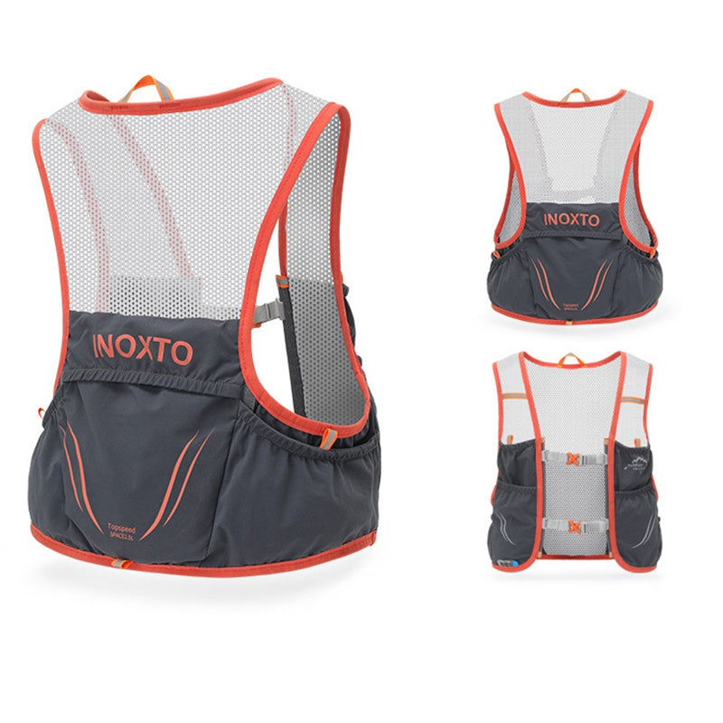 OUTDOOR INOXTO 5L Running Vest Backpack Lightweight Phone Holder Pockets Hiking Cycling Backpack Water Bottle Carrying Bag (Size: L)