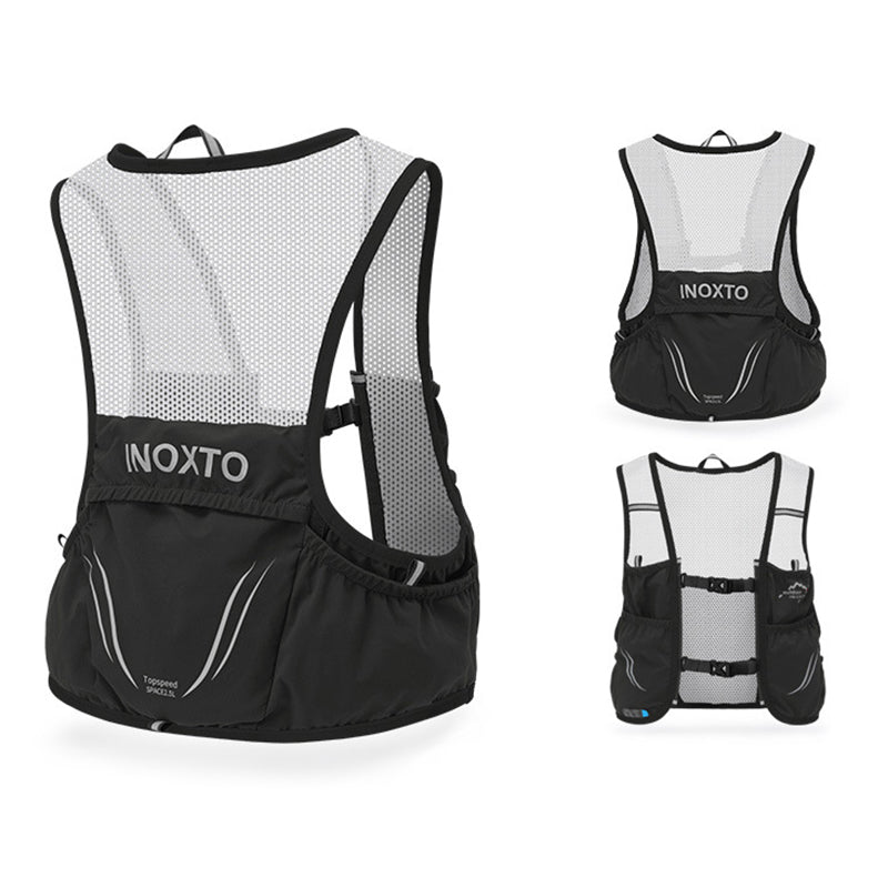 OUTDOOR INOXTO 5L Running Vest Backpack Lightweight Phone Holder Pockets Hiking Cycling Backpack Water Bottle Carrying Bag (Size: L)