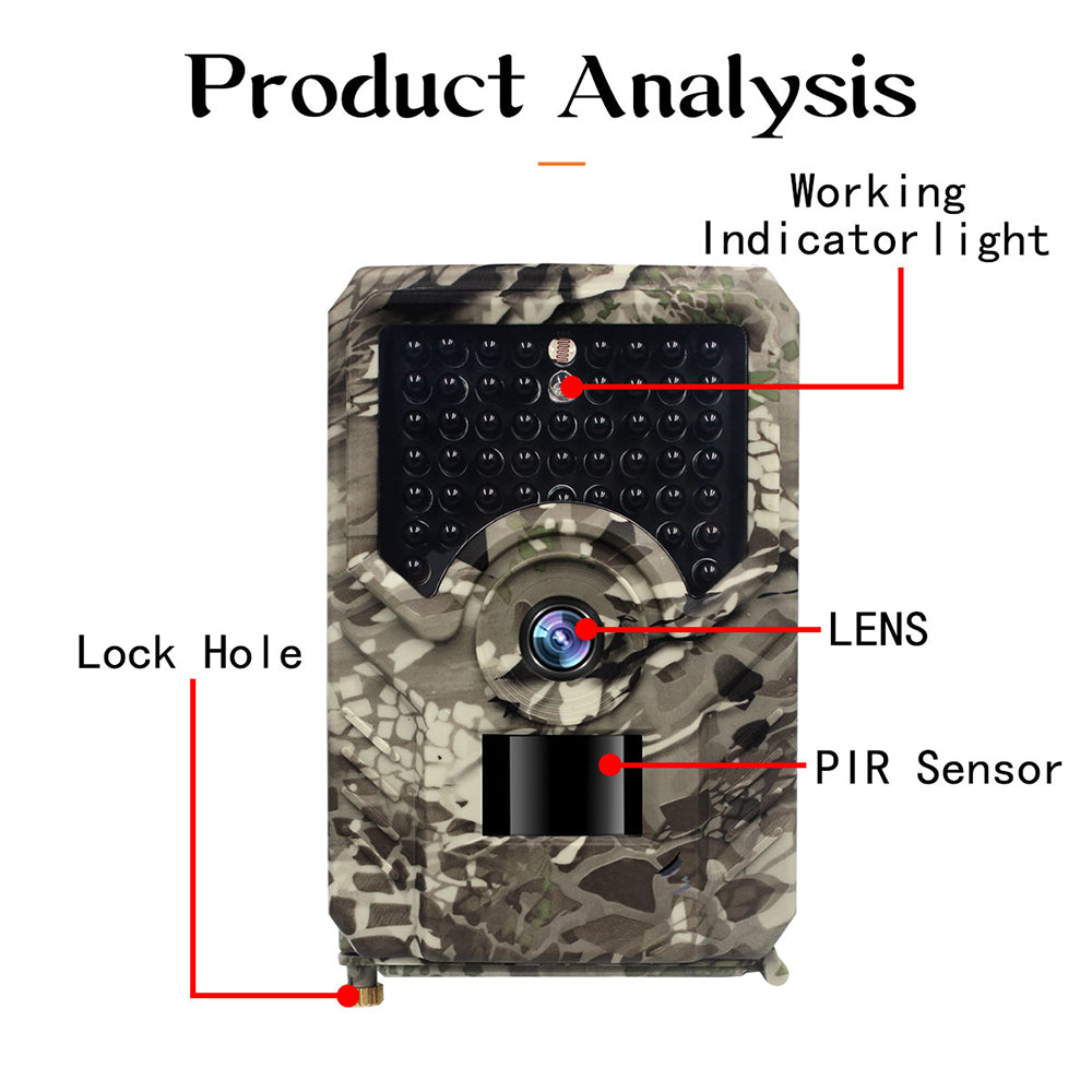 HUNTERCAM PR200 PRO Hunting Camera Trail 1080P Wildlife Monitoring Outdoor 16MP Photo Trap for Security Infrared Sensors Night View