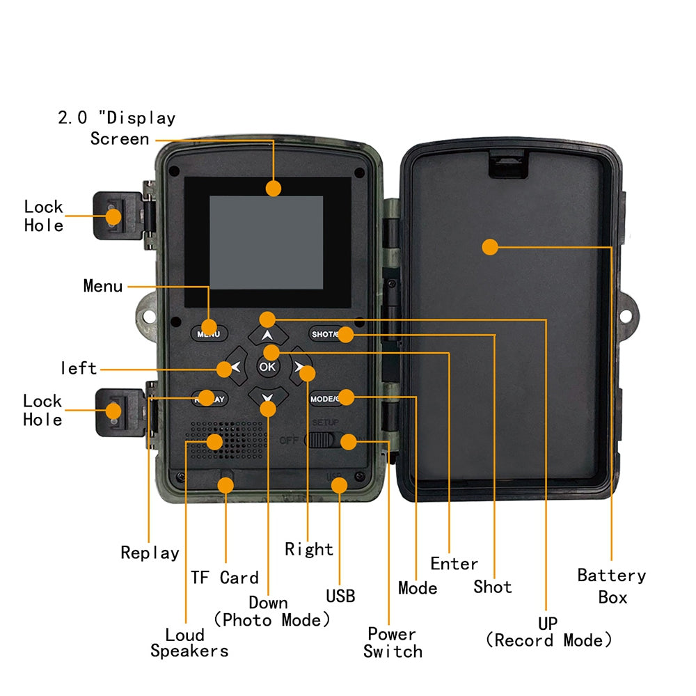 PR4000 Hunting Camera Infrared Night Vision Motion Activated 4K Video Trail Camera IP66 Waterproof