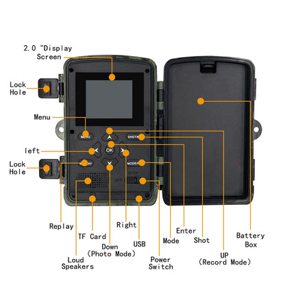 PR4000 Hunting Camera Infrared Night Vision Motion Activated 4K Video Trail Camera IP66 Waterproof