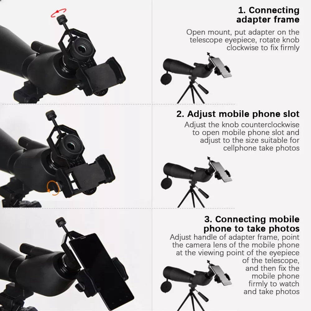 Cell Phone Adapter Clip Mount Binocular Monocular Spotting Scope Telescope Phone Holder Bracket