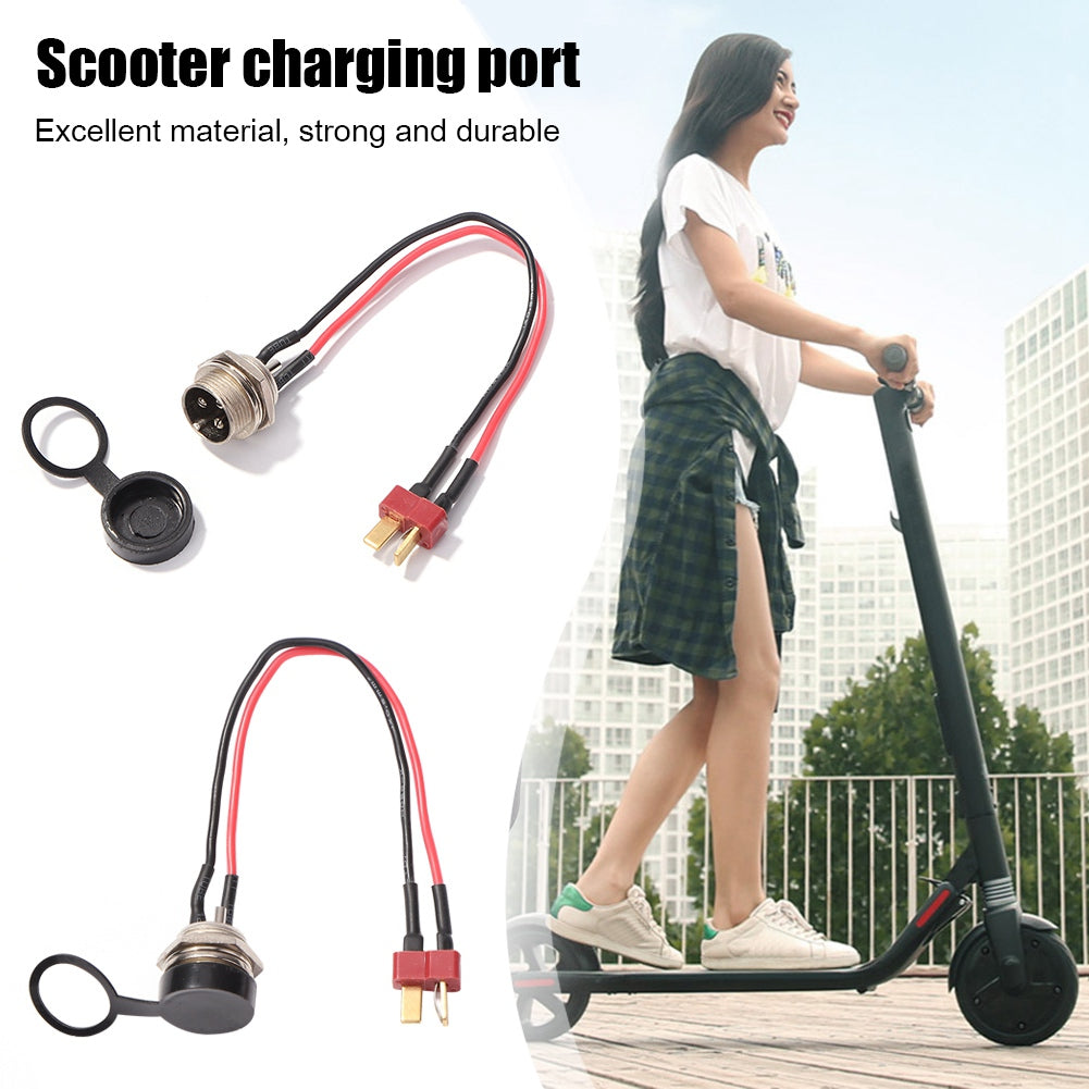 For KUGOO M4 10inch Electric Scooter Charging Interface Power Cable Charging Socket Port Plug