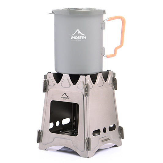 WIDESEA WATS-402M Small Size Detachable Outdoor Titanium Stove Camping Picnic Firewood Burner Cooking Stove