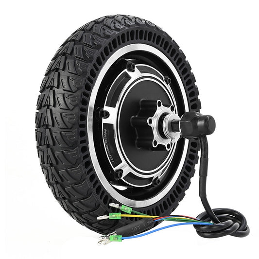 For Kugoo M4 10-Inch Electric Scooter Rear Wheel Hub Motor Assembly 48V 500W Anti-slip Explosion-Proof Solid Tire