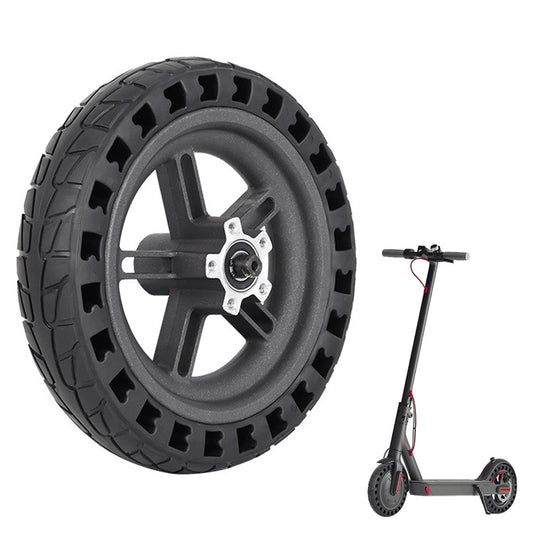 For Xiaomi M365 / 1S / Lite Electric Scooter 8.5-Inch Black Solid Tire Shock Absorption Explosion-proof Rubber Rear Wheel Hub Replacement