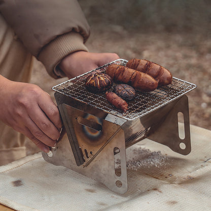 HALIN Outdoor Stainless Steel Barbecue Charcoal Grill Folding Camping Picnic BBQ Stove