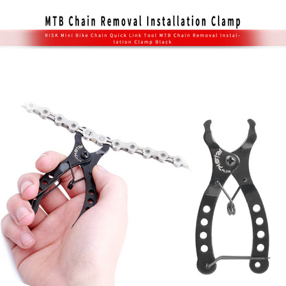 RISK Bicycle Mini Chain Quick Link Tool MTB Mountain Road Bike Magic Buckle Removal Installation Tool Clamp Black