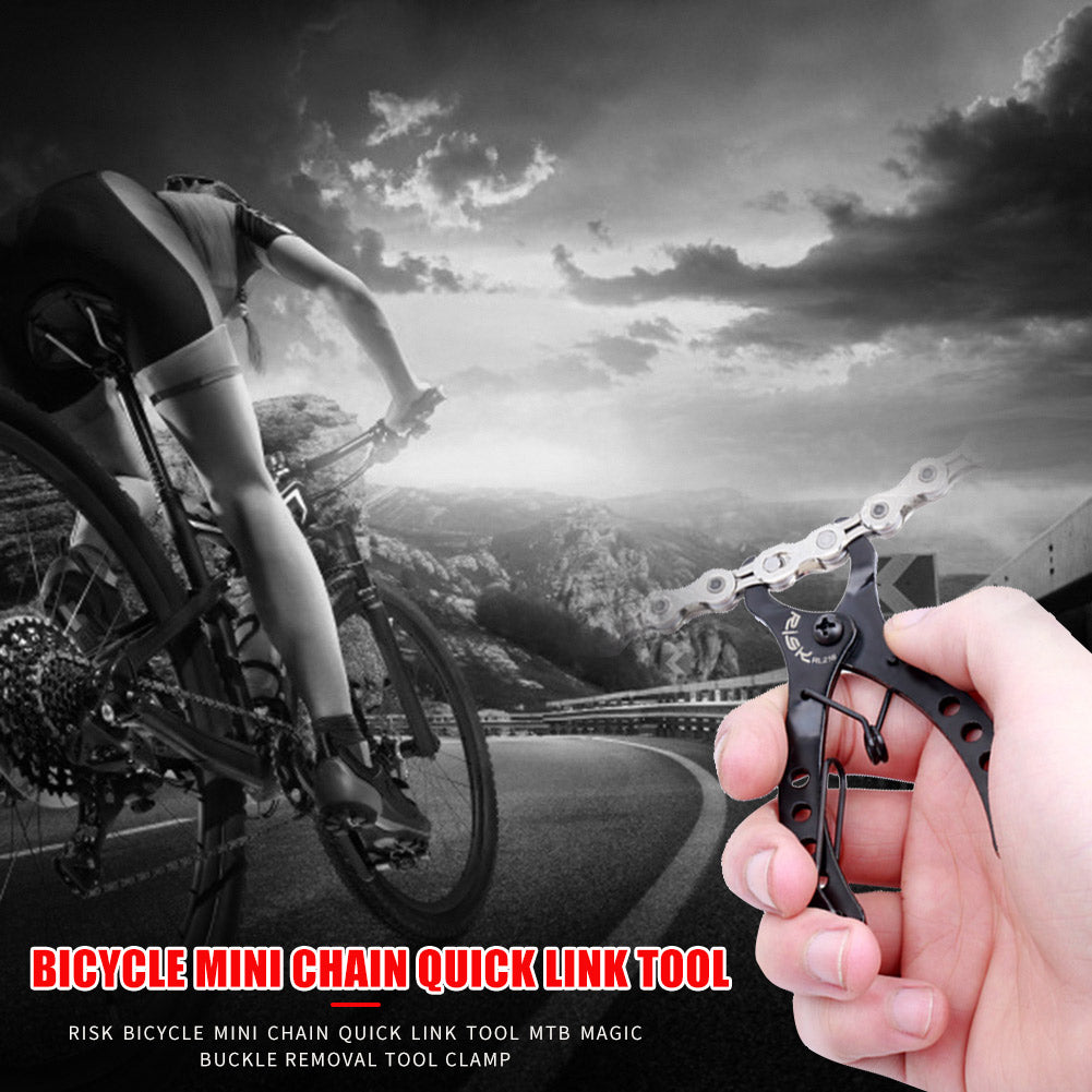 RISK Bicycle Mini Chain Quick Link Tool MTB Mountain Road Bike Magic Buckle Removal Installation Tool Clamp Black