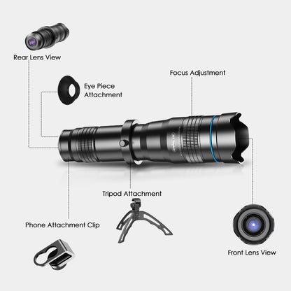 APEXEL APL-JS36XJJ04 HD 36X Telephoto Lens Phone Camera Lens Monocular with Mini Tripod for Smartphone