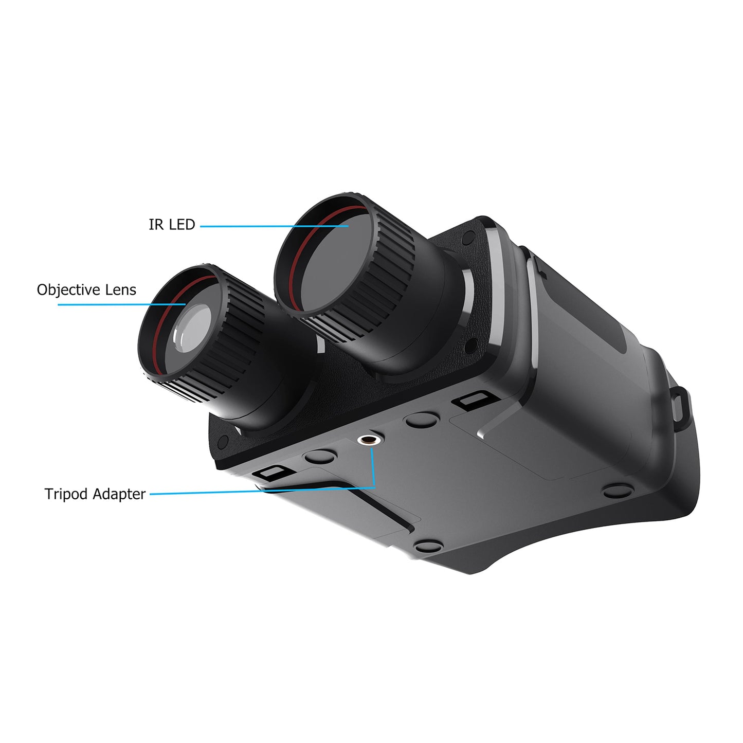 A1 Plus 2K HD Binocular Infrared Night Vision 4X Optical Zoom Infrared Spotlight Telescope with Screw Adapter for Bird Watching Concert Hunting