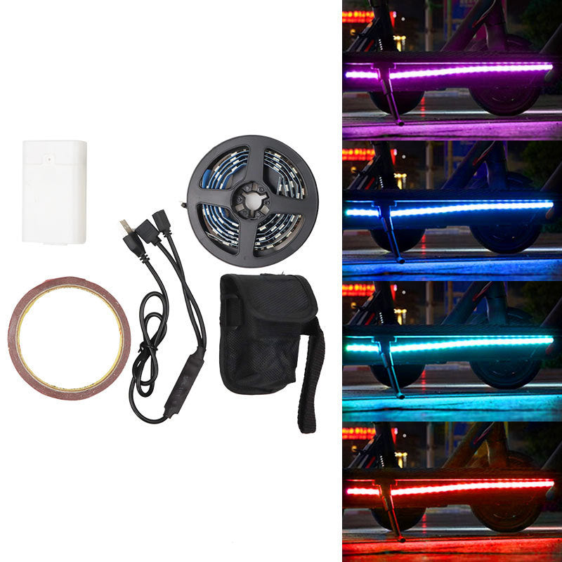 For Xiaomi M365 Electric Scooter High Bright LED Strip Light Battery Powered Colorful Light Rope