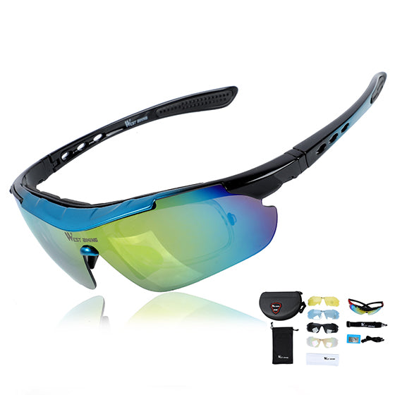 WEST BIKING Motorcycle Bike Riding Glasses Multilayer Mirror Lens Powersports Sunglasses Goggles