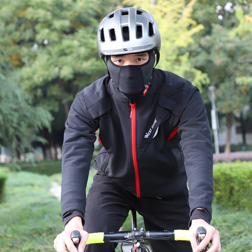 WEST BIKING Winter Thermal Cycling Headgear Windproof Mask Scarf with Reflective Glasses Hole