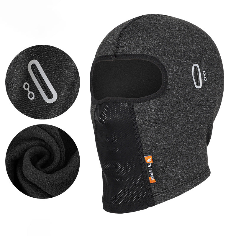 WEST BIKING Winter Thermal Cycling Headgear Windproof Mask Scarf with Reflective Glasses Hole