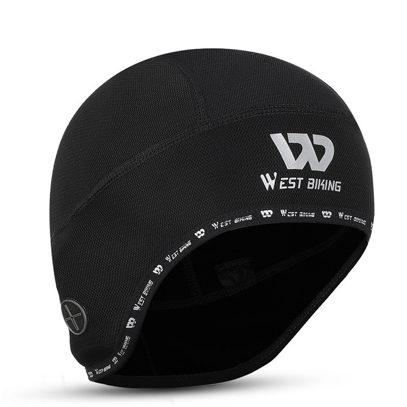 WEST BIKING Reflective Logo Windproof Thermal Cycling Hat Helmet Liner Cap with Earphones Hole