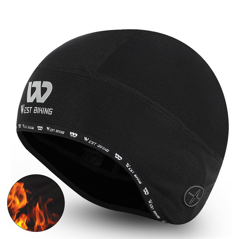 WEST BIKING Reflective Logo Windproof Thermal Cycling Hat Helmet Liner Cap with Earphones Hole