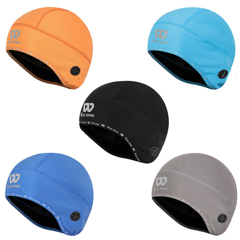 WEST BIKING Reflective Logo Windproof Thermal Cycling Hat Helmet Liner Cap with Earphones Hole