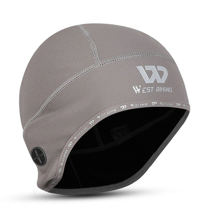 WEST BIKING Reflective Logo Windproof Thermal Cycling Hat Helmet Liner Cap with Earphones Hole