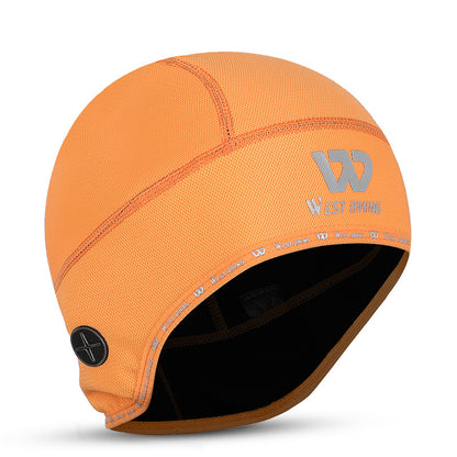 WEST BIKING Reflective Logo Windproof Thermal Cycling Hat Helmet Liner Cap with Earphones Hole