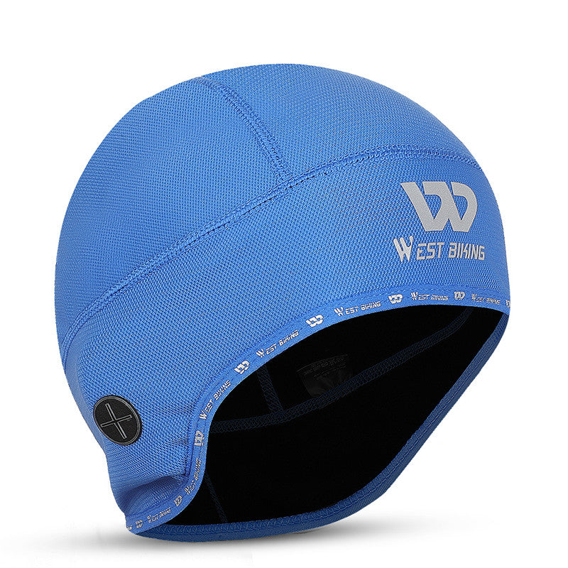 WEST BIKING Reflective Logo Windproof Thermal Cycling Hat Helmet Liner Cap with Earphones Hole