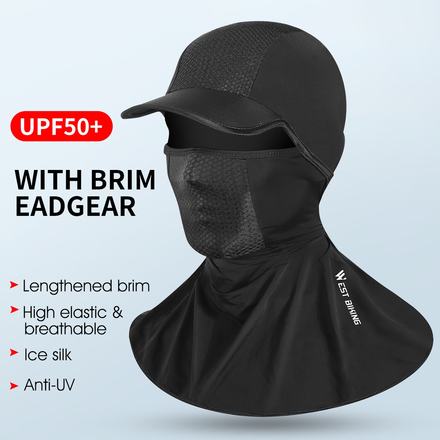 WEST BIKING YP0201304 Outdoor Bike Cycling Sunproof Breathable Cap Scarf Face Cover Headgear with Brim